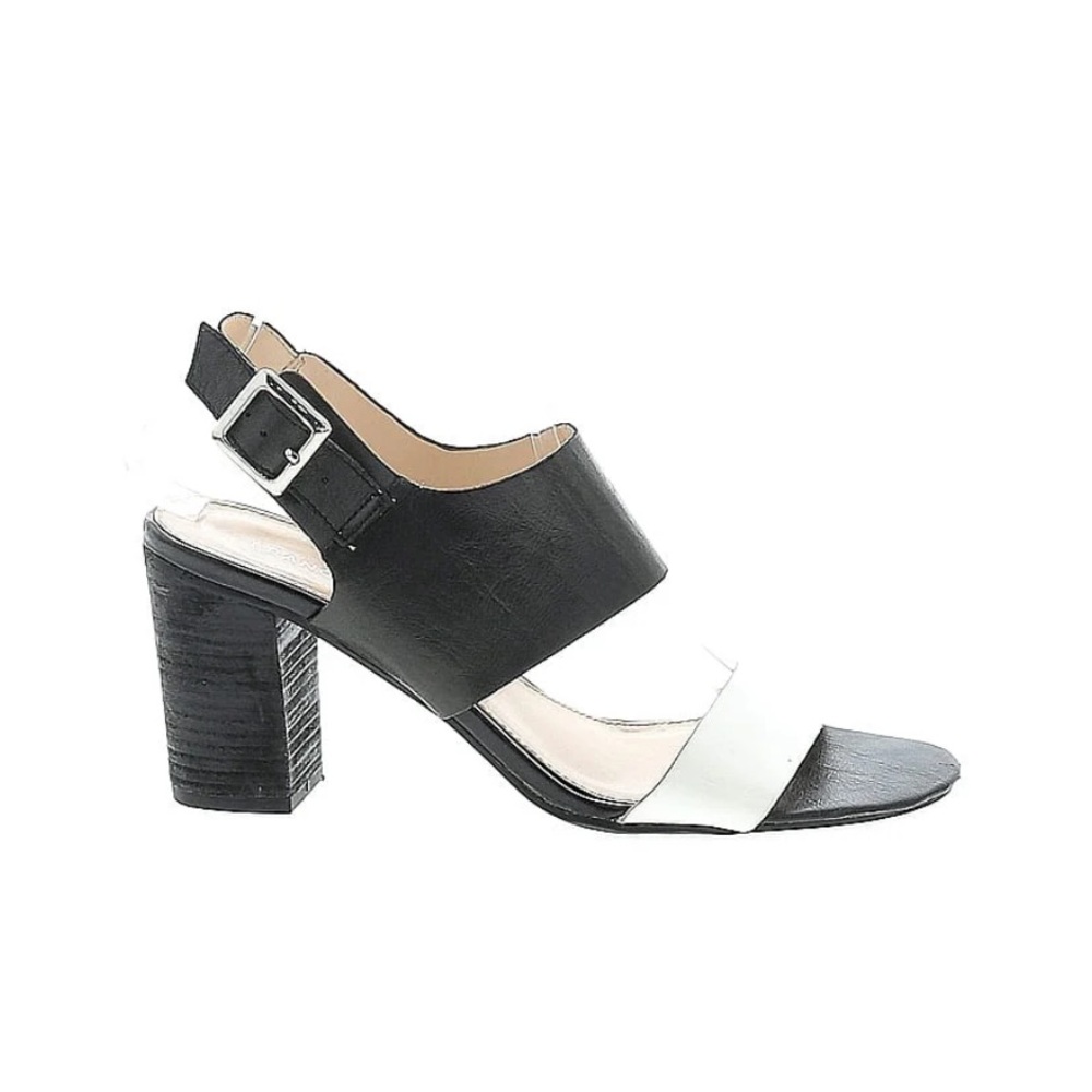 Franco Sarto: Black and White Women's Heeled Sandals